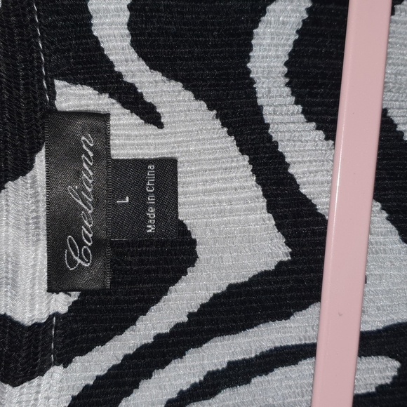 Vtg Y2K Zebra Print Plisse Top sz L - Picture 2 of 3